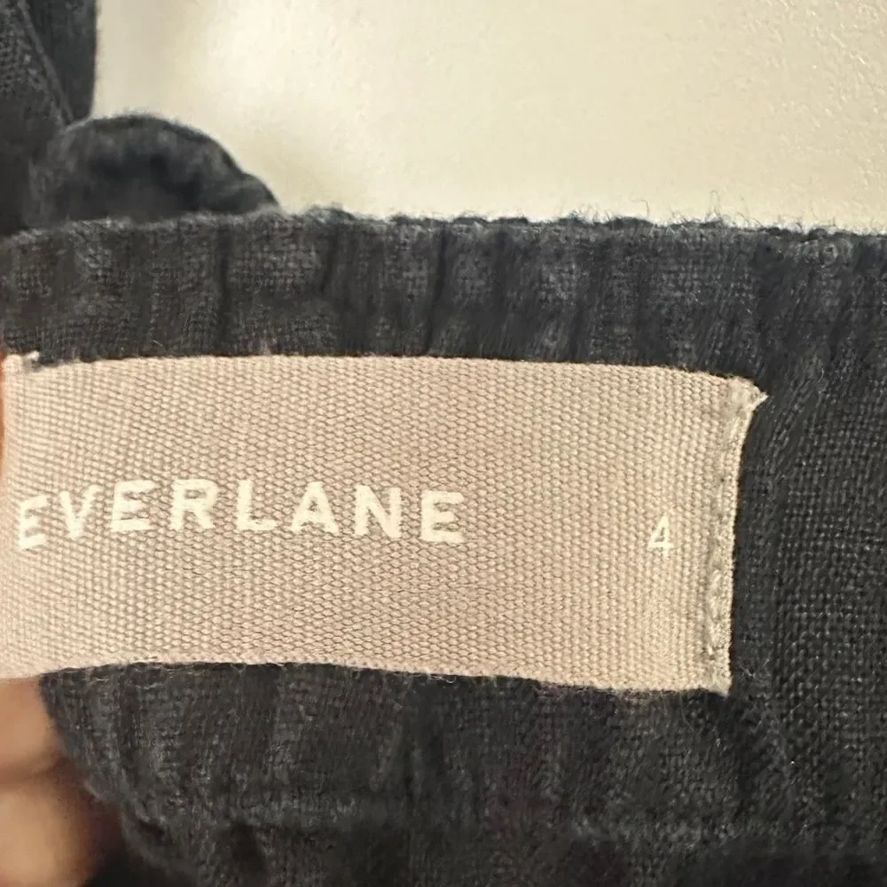 Everlane Linen Jumpsuit in Washed Black Size 4
